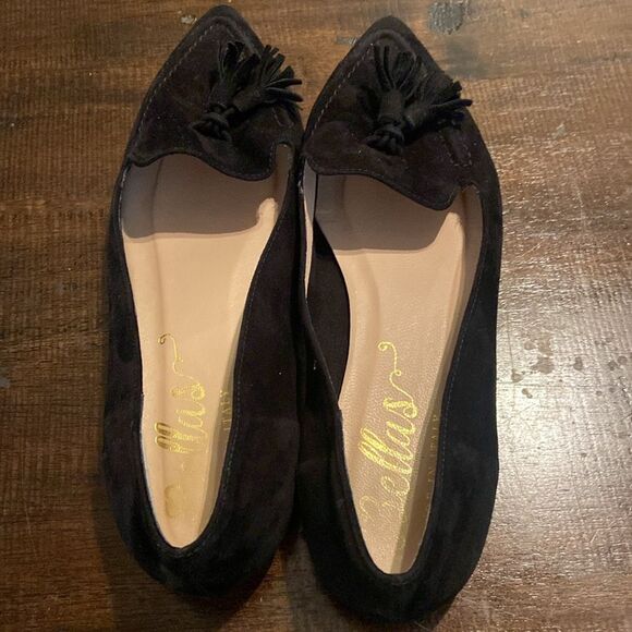 Bellas Black Tassel pointed suede Flats size 37 EU 6 US - Picture 6 of 6